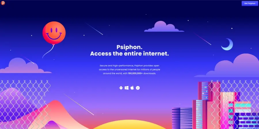 赛风 Psiphon 官网截图 赛风 Psiphon 官网截图